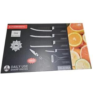 Kunzhisheng 6 Piece Knife Set Chef Carving Small Cleaver Pairing Knives NEW